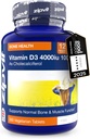 Zipvit ויטמין D3 4000o x 360 טבליות - ויטמין D גבוה כוח גבוה תומך העצם ותפקוד השרירים - שומר על מערכת החיסון | Vegetarian - 12 חודשים אספקת