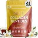 חלבון חי בריא - hydrolyzed Multi Collagen Peptides אבקת סוגים I, II, III, V & X - Grass Fed Bovine, Wildתפס Marine, Free Range Chicken - Gluten Free (Vanilla, 16 oz)