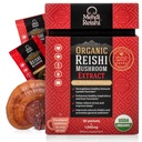אורגני Reishi Mushroom Extracting-Body אבקת 35% Beta Glucan - 100% טהור, Premium ו אורגני -30 משרתי Ganoderma Lucidum, Lingzhi, Tea