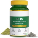Naturals Iron with Folic Acid, Zinc, ויטמין C & ויטמין B12 לתמיכה ייצור Haemoglobin, Boost Immunity & Keep Iron Level - 60 Veg Tablet