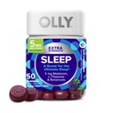 OLLY תוספת כוח שינה חניכיים, 5 מ"ג מלטונין, L-theanine, Chamomile, Lemon Balm, Sleep Aid, BlackBerry - 50 Count Count