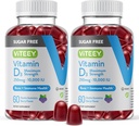 Viteey ויטמין D3 Gummies for Adults & Teens -10,000 IU, 250mcg, כוח מקסימלי - סוכר חינם, העצם, Joint & שריר בריאות, Immune Boost - Vegetarian, Gelatin חינם - Tasty Chewable ברי פלפורed