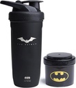 Smartshake DC Comic Bundle - באטמן חלבונים Shaker בקבוק - 900 מ"ל Leakהוכחה Stainless Steel Shaker בקבוק עם 200 מ"ל אבקת חלבון אחסון מכיל