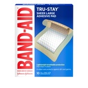 Band-Aid Brand Tru-Stay Adhesive Pads, Sterile Sheer Bandages for First Aid & Wound Care, Pad Covers & Protects Minor Cuts, Scrapes & Burns, משקל אור, גודל גדול, 10 הרוזן
