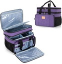 LUXJA 2 Layers Medicine Bag with Detachable Divider, Pill Bottle ארגן מתאים לשימוש ביתי או נסיעות, Purple