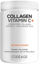Codeage Collagen Peptides אבקת + ויטמין C - 20g Grass-Fed Collagen Per המשרתת - Enzyive Enzymes, Hyaluronic Acid, 18 Amino Acids - חלבון קולאזן מופחת - non-GMO, Unflavored - 9.98 ozozozuroonic Acid