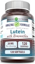 פורמולה מדהימה Lutein 20 מ"ג עם Zeaxanthin 800 mcg | Softgels תוסף | Non-GMO | Gluten Free | Made in USA (120 Count)