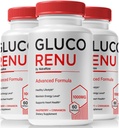 (3 Pack) Gluco Renu כמוסות, גלולות גלוקורנס רשמי, תמיכה טבעית עבור רמות בריאות, Circulation ו Balance, Premium Formula Blood Vessel ניקויer, GlucoReNu Glyco Optimizer (180 קפסולות)