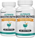 Orgabay Digestive Enzymes 1000 מ"ג עם Postbiotics, 20 Enzyme בלגן עבור Bloating, Optimal Digestion ו- Gutfunction, 120 Veggie קפסולות