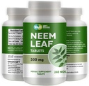Neem Tablets - 100% טהור (Azadirachta Indica) (240 הרוזן - 500 מ"ג) 120 ימים אספקה (1 Pack)