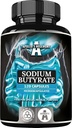 Sodium Butyrate High Dose 570 מ"ג (30% Butyric Acid), 120 קפסולות טבעוניות, 4 חודשים אספקה, Sodium תוספת לתמיכה בהתחדשות גדר האש ו-Overal Gut Health - על ידי Hegemonyy של אפולו