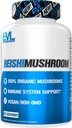 תוספי תזונה של Evlution Reishi Mushroom - Immune System & Health Support - 500 מ"ג תוסף - 100% אורגני, טבעוני ו- non-GMO - 60 משרתים