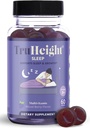 TruHeight Sleep Gummies - Kids & Teen Sleep Aid for מקסימום צמיחה - מומלץ לילדים מלטונין מסטיקמי - מלטונין, Ashwagandha, L Theanine, Lemon Balm, Ages - ברי פלאפור מעורב