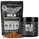 Cocotropic אורגני Mushroom Cacao Mix (16oz) & Collagen Peptides (16oz) Bundle עבור העור, השיער ותמיכה משותפת