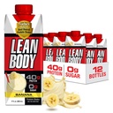 Lean Body Ready-to-Drink בננה Shake, 40g חלבון, Whey Bell, 0 Sugar, Gluten Free, 22 ויטמינים ומינרלים, 17 Ounce (Recyclable Carton & Lid - Pack of 12) LABRADA