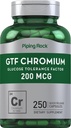 Piping Rock GTF Chromium 200 mcg | 250 קפסולות | Glucose Tolerance Factor
