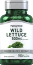 Piping Rock Wild Lettuce לחלץ | 500 מ"ג | 150 קפסולות | הרחבה של Herbal Supplement