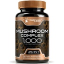 Goodness LABSRX Mushroom קפסולות 10:1 לחלץ, Mushroom Complex קפסולות 1000 מ"ג, Lions Mane תוספת עם טורקיה Tail, Cordyceps, Reishi - 120 הרוזן