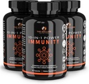 The ENCLARE NUTRITION תומך בויטמינים עם ויטמין C, Elderberry, Zinc, Echinacea, Turmeric Curcumin, Garlic. 10in1 Immunity Defense Booster למבוגרים. Veg כמוסות 60ct (3)