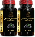 ACAI ברי: Antioxidant-Rich Superfood for Immune Support for Women and Men, Wellness Recharge, Daily Energy Support - 2 בקבוקי 120 קפסולות.