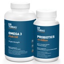 Dr. Tobias Probiotics 30 מיליארד ו אומגה 3 שמן דגים (2000 מ"ג) עבור תמיכה תזונתית ובריאות כללית