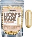 XPRS Nutra Organic Lions Mane תוספי קפסולות - 180 הרוזן (90 יום אספקה) של קפסולות Mane Mushroom של Premium Lions for Mental Clarity, Cognition and Immunity Lions Mane אבקת קפסולות