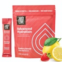 Just Live Advanced hydrotion - Strawberry Lemonade, Electrolyte Drink Mix, Tart Cherry Extract, Supports Recovery & Absorption, Low Sugar, 14 Pack
