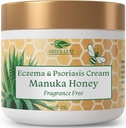 Manuka Honey Eczema Cream Moisturizing Lotion Smell Free for Psoriasis Relief - Itchy, מייבש עור ראשי / Skin Soothing Moisturizer - Body & Face Cream - ילדים ומבוגרים 8oz