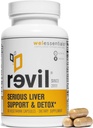 שתייה Revil for Liver Health & Support - 90 קפסולות צמחוניות - עם שביל חלב, NAC, Artichoke, Burdock, ויטמין C - Gluten-Free