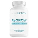 PUREHEALTH RESEARCH ReGrow - Hair Growth Vitamins - Hair Supplement for Scalp & Thickness Support - with Saw Palmetto, Biotin, Hydrolyzed Bovine Collagen, Hydrolyzed Keratin & More - 60 Capsules