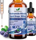 תוספי NAD עבור נשים וגברים, NAD Nicotinamide Riboside Resveratrol 900mg & Quercetin, Niacin, Collagen, Biotin, נוזל NAD Plus תוספת NR900 עבור Anti-Aging Skin Energy Longevity להתמקד המוח