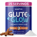 גלוטה Y Glow על ידי Amatemas - Women's Creatine + Biotin תוסף עבור צמיחה שרירית, תמיכה בגלוטה, שיער עור וציפורים - Horchata Flavor - תמיכה באנרגיה - שריר Lean - קרם ביצועים יומית