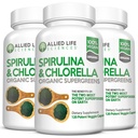 Allied Life Spirulina ו Chlorella | אורגני Chlorophyll טבעוני אבקת חלבון ירוק superfood קפסולות | תמיכה טבעית של Immune (3 Pack)
