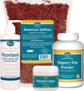 Psoriasis Care Kit - כולל תה Saffron האמריקאי, Slippery Elm Bark אבקת, Psoriasis Scalp ו- Body Wash, ו- Psoriasis Cream. 4 פריטים מומלצים ב- Book Healing Psoriasis מאת ד"ר ג'ון פגנגו