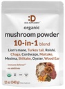 תוספת של אבקת Mushroom אורגנית, 12oz - 10 ב 1 Active בלנדר - Shiitake, Lions Mane, Cordyceps, Chaga, עם יותר - Supports Immune, אנרגיה ובריאות המוח - non-GMO, טבעוני טבעוני
