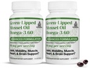 TURNER New Zealand Green Lipped אומגה 3 Mussel שמן, 53x גבוה יותר תפוחי אדמה עם UAF1000+ Super Antioxidant, No Fishy Aftertaste, 2 בקבוקים, 120 Softgels
