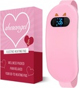 שם הסרטון: Portable Heating Pad for period Cramps: Cordless Menstrual Heating Pad with 6 רמות חום ו-6 מצבי עיסוי, 3s Fast Heating Gift for Women and Girl (Pink)