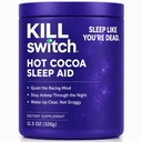 Killswitch Sleep Aid for Adults - Fall Asleep Fast & Wake רעד, תוסף שוקולד חם ללא סוכר - Magnesium, Tart Cherry, L-theanine & More for Restful Sleep, 30שרתים, המיוצר בארה"ב