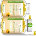High Absorption Calcium Gummies, Calcium Magnesium Zinc with Magnesium Glycinate, Potassium, ויטמין D3 עבור נשים וגברים מנגו פלפור 120 Ctsss