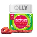 OLLY Metabolism Gummy טבעות, Apple Cider Vinegar, ויטמין B12, Chromium, Energy and Digestive Health, Chewable Supplement, Apple Flavor - 30 Count Count