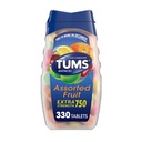 TUMS Chewable Antacid טבליות עבור תוספת כוח לבבורן הקלה, גדול עבור קיץ BBQ - Assorted פירות פלברס - 330 Count Count