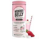 Wonderbelly Antacid, לבבורן יעיל ו מיידית Acid Indigestion הקלה, טבליות תוספת כוח Chewable, 1000 מ"ג Calcium Carbonate, No Talc או Dye, Strawberry Milkshake, 60 הרוזן
