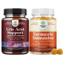 Natures Bun Craftdle of Vegan Uric Acid ניקויse ו Detox for Men and Women's Joints Kidneys and More and Turmeric Gummies for Adults Peach Flavor - תמיכה נוספת מחזקת חניכיים
