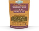 Elderwise Elderberry Aronia Berry Syrup Kit - Elderberries, Aronia Berries, Rosehips, ג'ינג'ר, Echinacea, Cinnamon ו Cloves, Makes 32oz של Syrup, ברולינג Bag Includeded