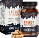אורגני "אנרגיה" Mushroom לחלץ תוספי קפסולת | Stamina & Endurance | Cordyceps, Reishi, טורקיה Tail | 100% פריץ גוף | טבעוני, Non-GMO | Made in USA - 120ctct