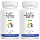 Liposomal Fisetin עם תוספי Quercetin תוספת 1200 מ"ג לשרת, Absorption Polyphenols Antioxidants for Women, Men, non-GMO, gluten-Free,2 בקבוקי 120 Softgels