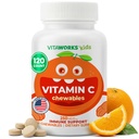 ילדים ויטמין C Chewable Tablet 250 מ"ג - טבעוני, GMO-חינם, גלוטן חינם, Nut חינם ויטמינים - תוספת תזונתית לתמיכה בחיסון - עבור ילדים - 120 צ'כוסים