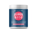BIOHM Super Reds, Beet Root אבקת Antioxidant Beets ו Smoothie Mix with Tart Cherry Extracted ו 19 Red Whole Foods ארוז עם Prebiotics ו Probiotics, non-GMO, Red ברי פלאמור (30 משרתים)