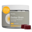 FOCL Lions Mane Mushroom Gummies - תוסף Mushroom עבור תפקוד המוח, מיקוד, זיכרון, אנרגיה, Immune Boost, Stamina - Nootropic Complex Lion's Mane, Reishi, Cordyceps - טבעוני, Gluten Free, אורגני