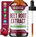 תוסף נוזלי שורש באט - Made with Organic Beets Extract - טבעוני וטהור - גבוה יותרפוטנטיות מאשר חניכיים, צ'כוסים וקפסולות - תומך באנרגיה, Vitality & Circulation (Unflaved, 60mL)